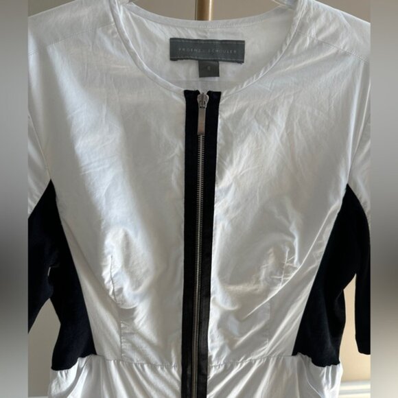 Proenza Schouler White Label Size 8 Color Block Zip Dress Black - Picture 4 of 7